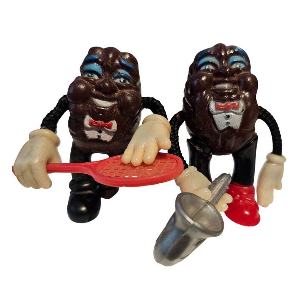 California Raisins Vtg 3" Figure Vinyl Rope Arms Korea Tennis Sax SEE DESCRIPT